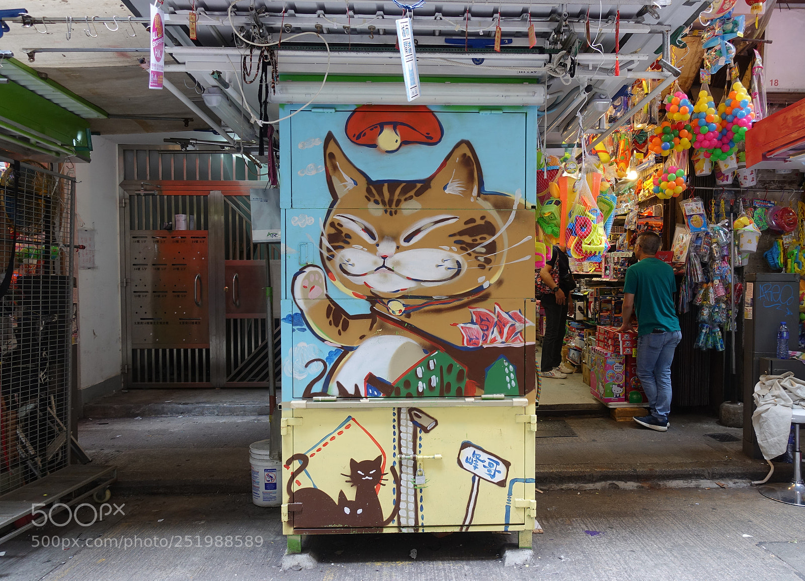 Sony DSC-RX100M5 sample photo. Cat kiosk.. photography
