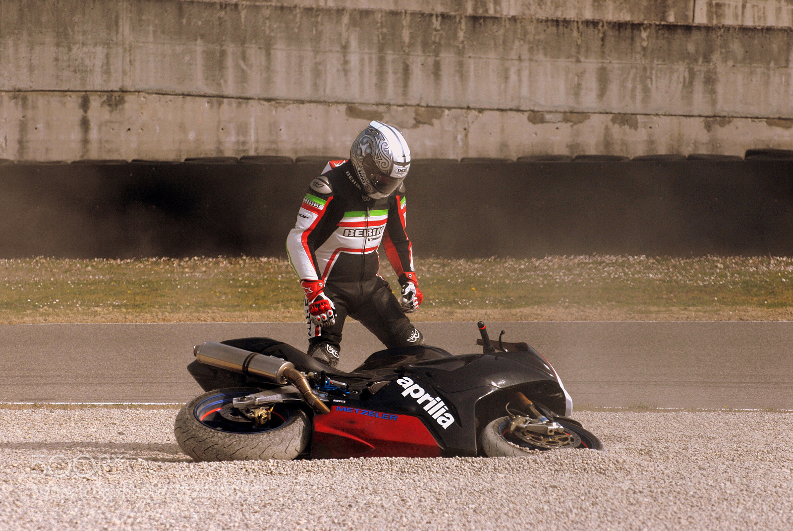 Nikon D200 sample photo. Crash bike photography