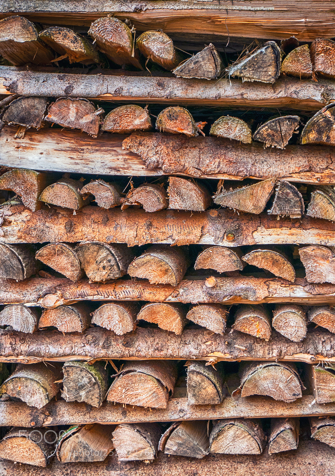 Panasonic Lumix DMC-LX100 sample photo. Stacked brown fire wood photography