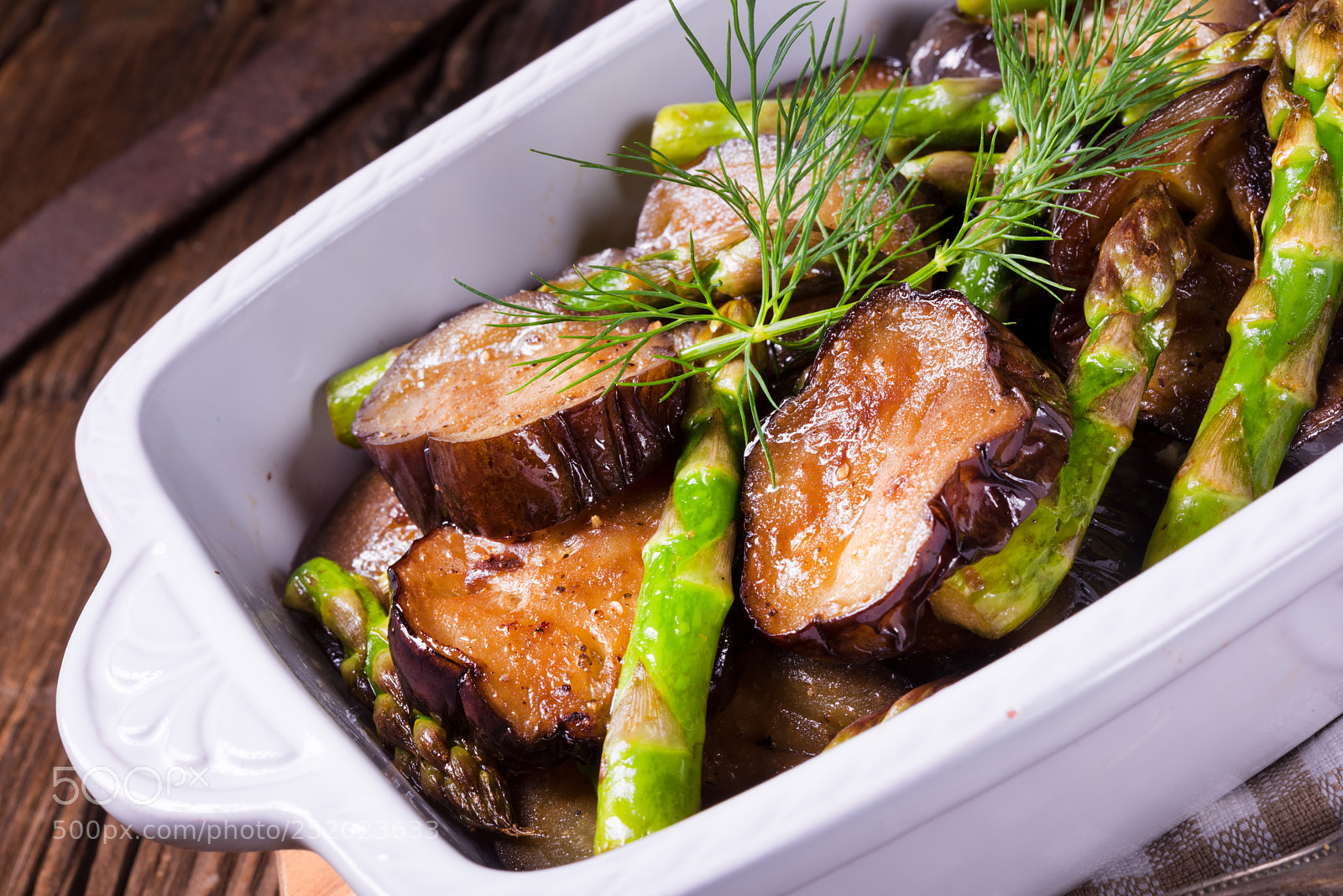Nikon D810 sample photo. Eggplant casserole with green photography