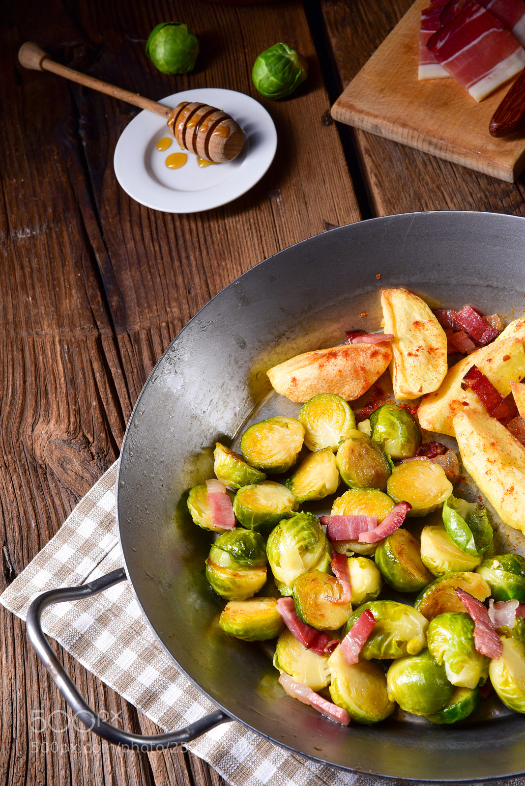 Nikon D810 sample photo. Brussels sprouts with ham photography