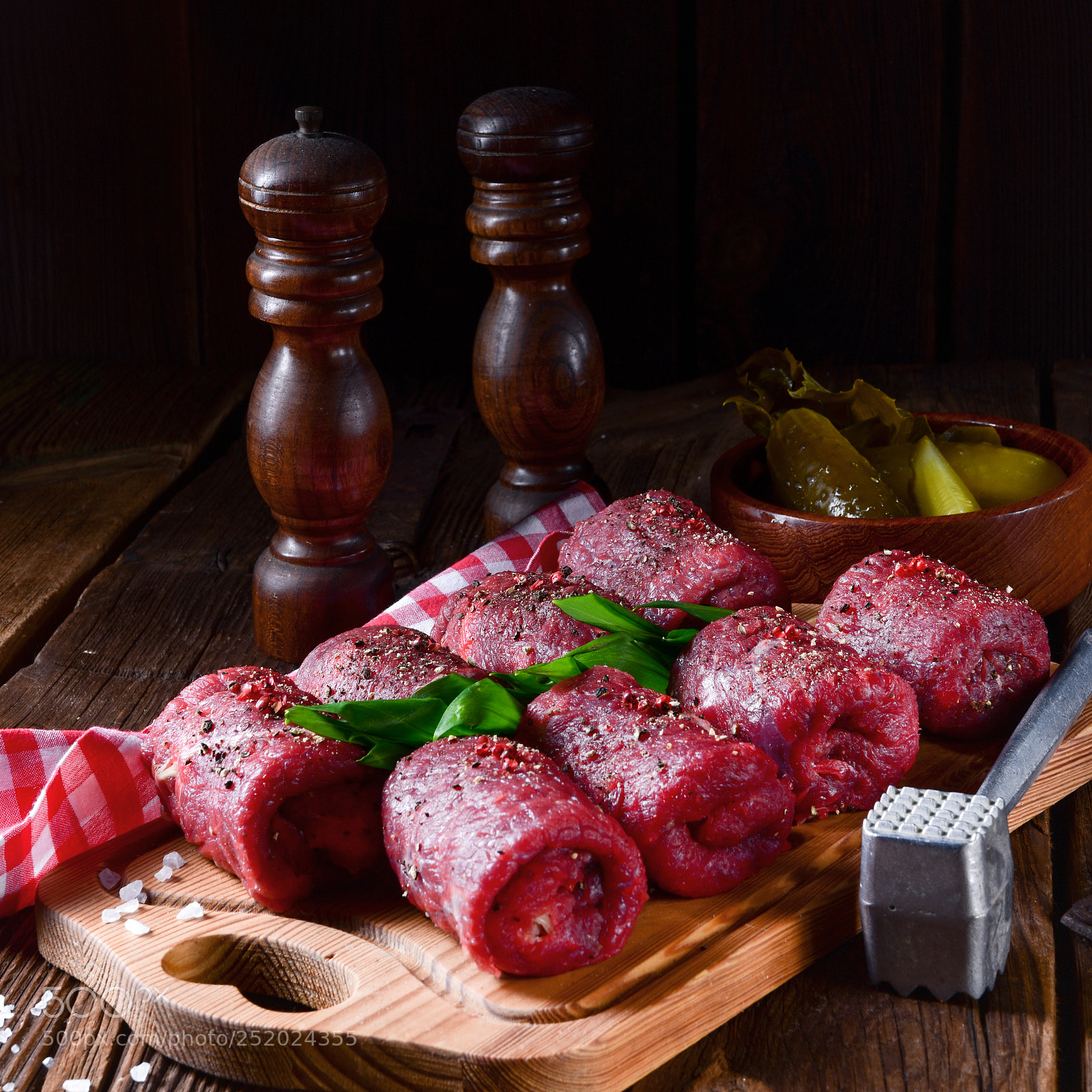 Nikon D810 sample photo. Fresh raw beef roulades photography
