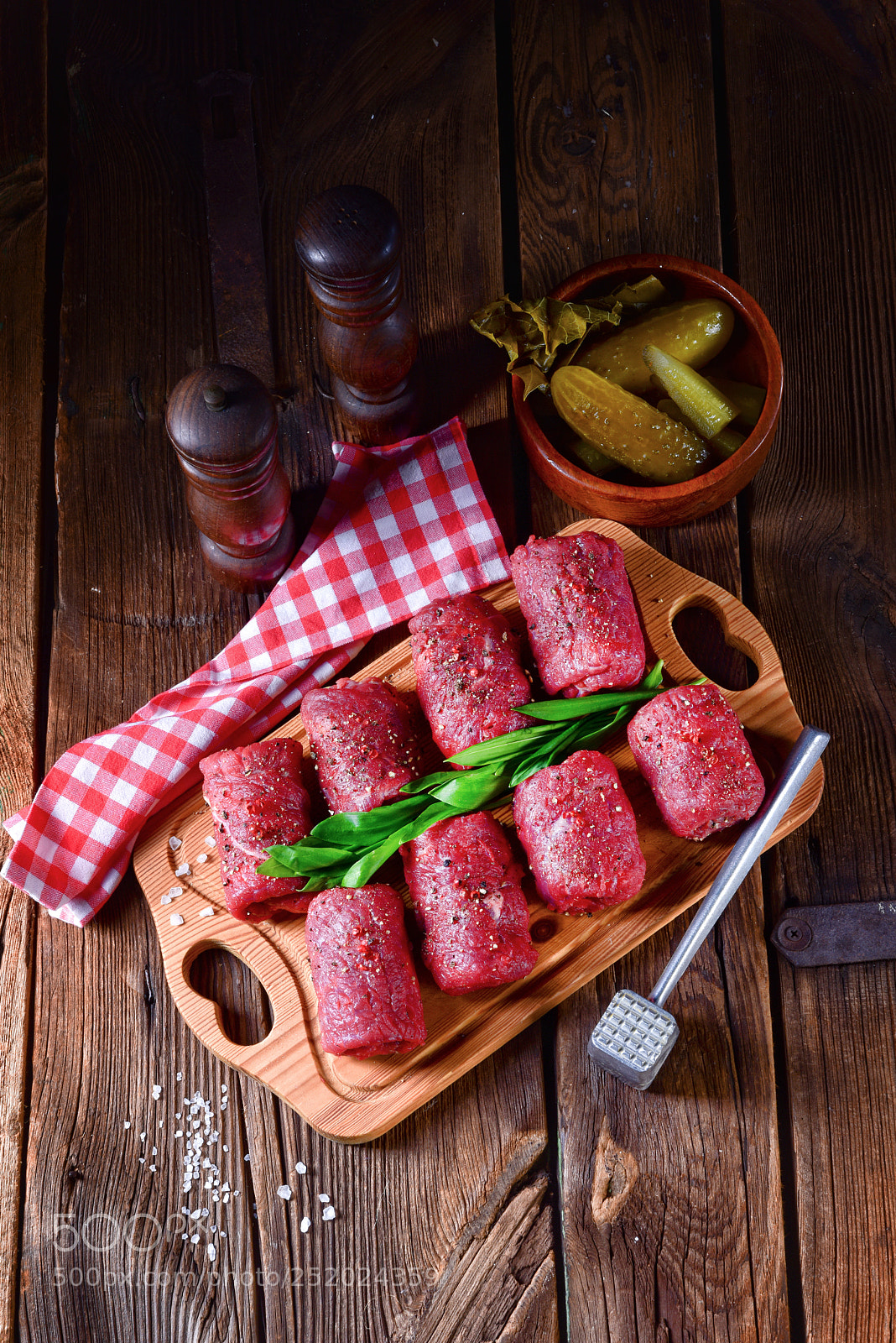 Nikon D810 sample photo. Fresh raw beef roulades photography