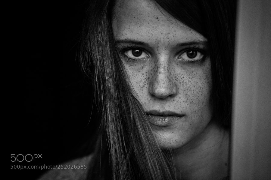 Canon EOS 60D sample photo. Freckles b&w photography