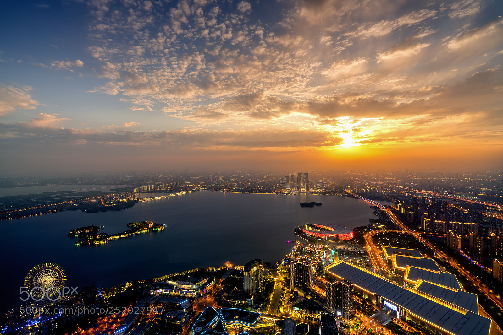 Sony a7R II sample photo. 金鸡湖日落 photography