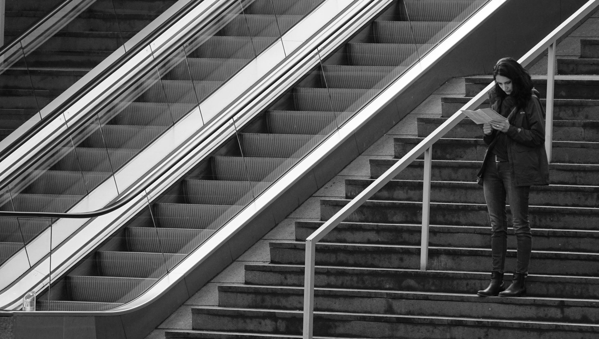 Sony FE 70-300mm F4.5-5.6 G OSS sample photo. Rolling stairs photography