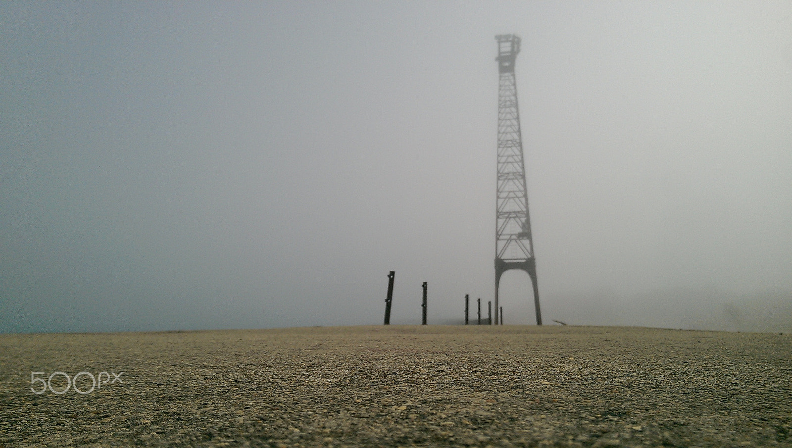HTC ONE sample photo. Pier fog photography