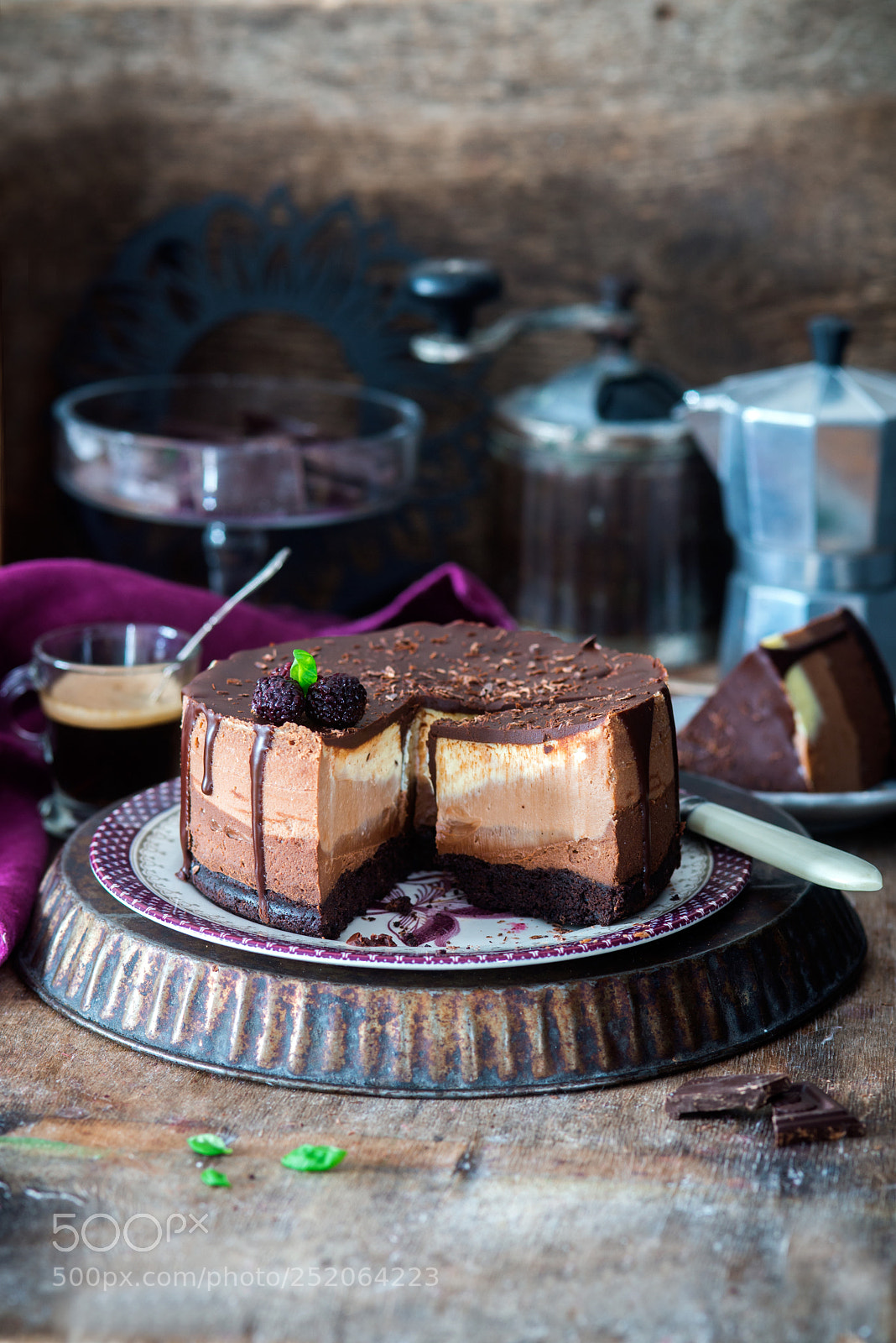 Nikon D600 sample photo. Chocolate cheesecake with different photography