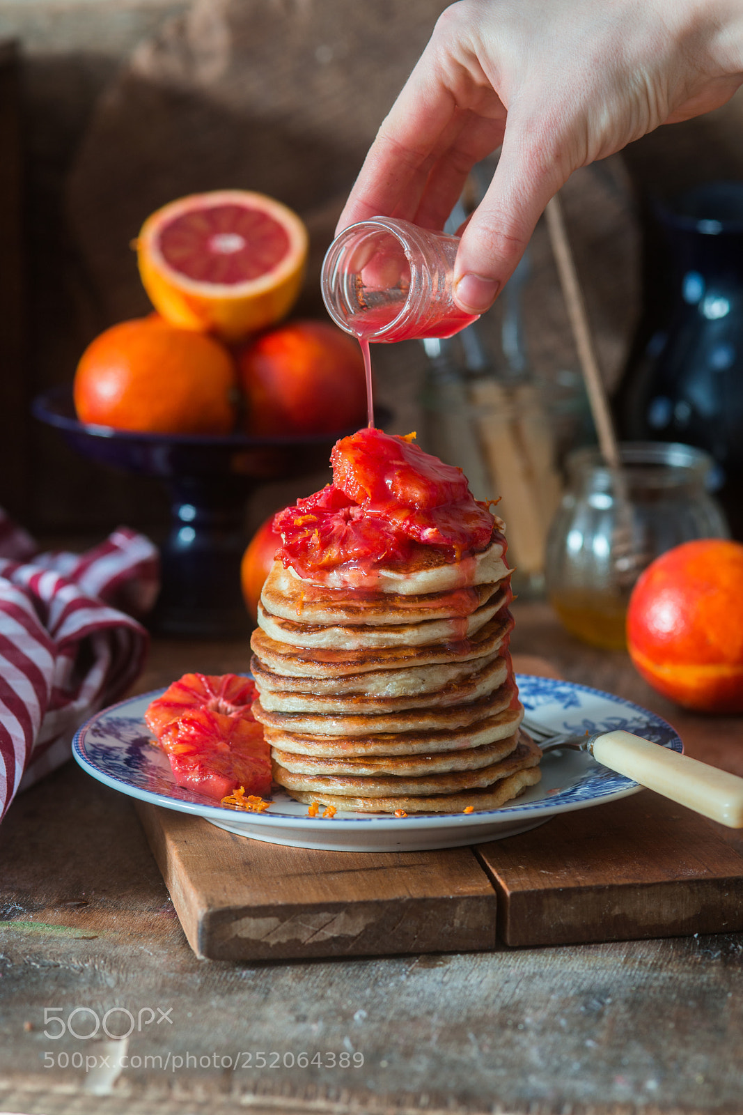 Nikon D600 sample photo. Blood orange pancakes photography