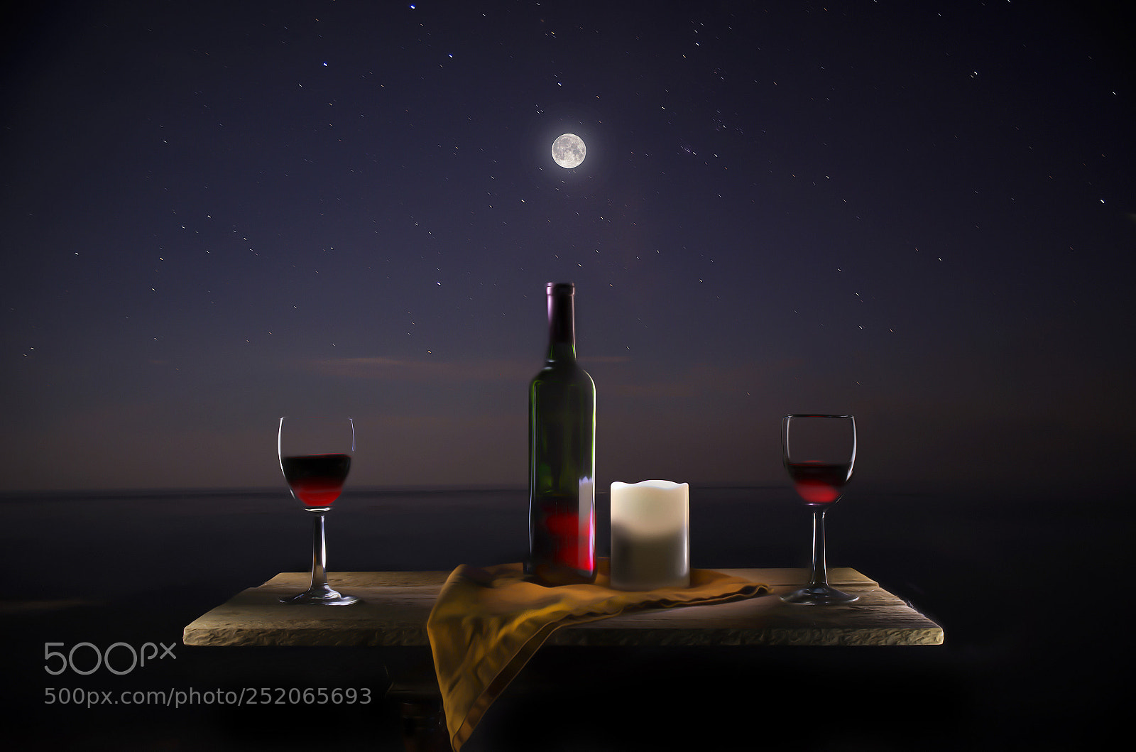 Nikon D7100 sample photo. Wine, candlelight and moonlight photography