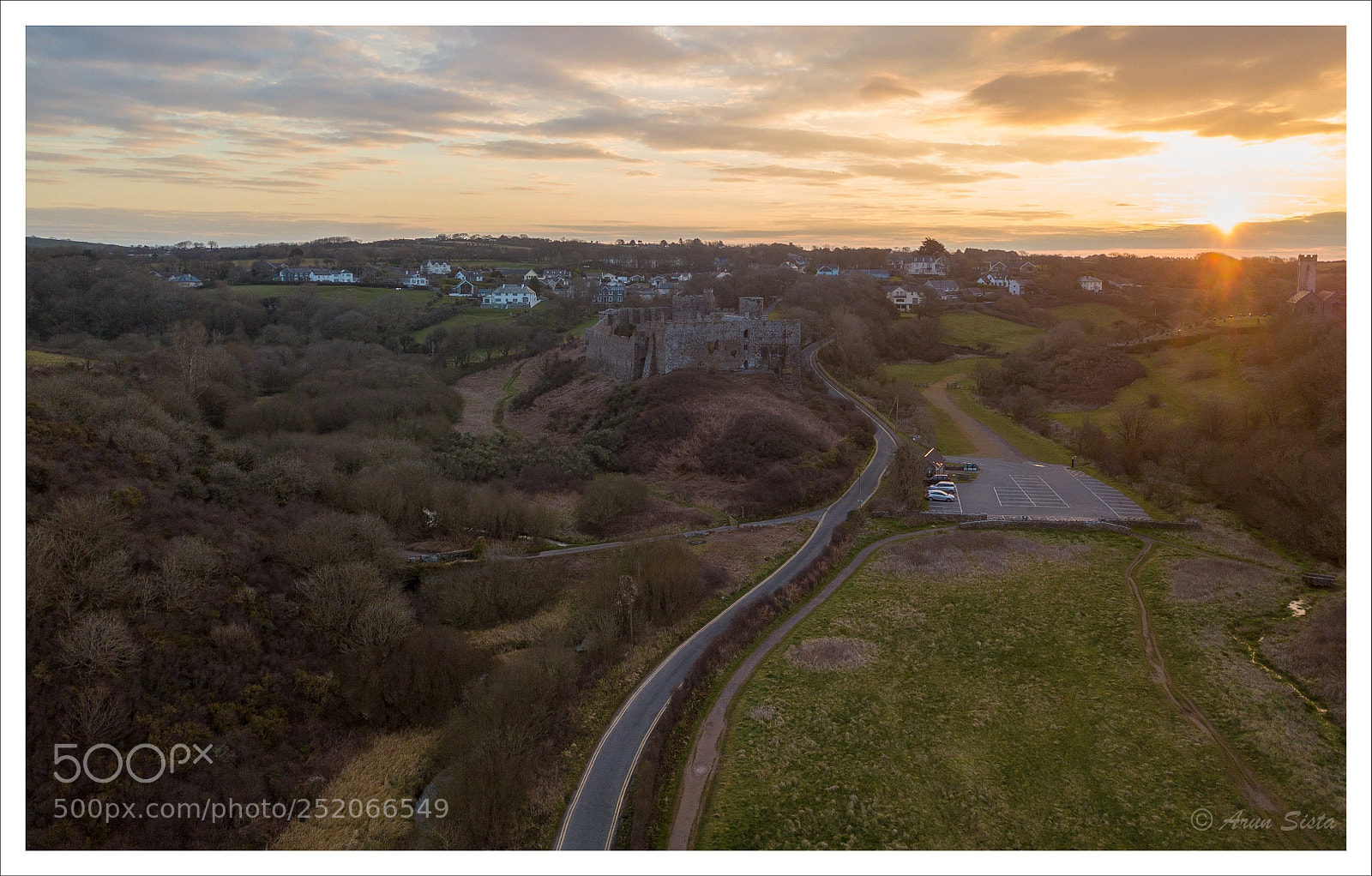 DJI FC220 sample photo. Manorbier castle photography