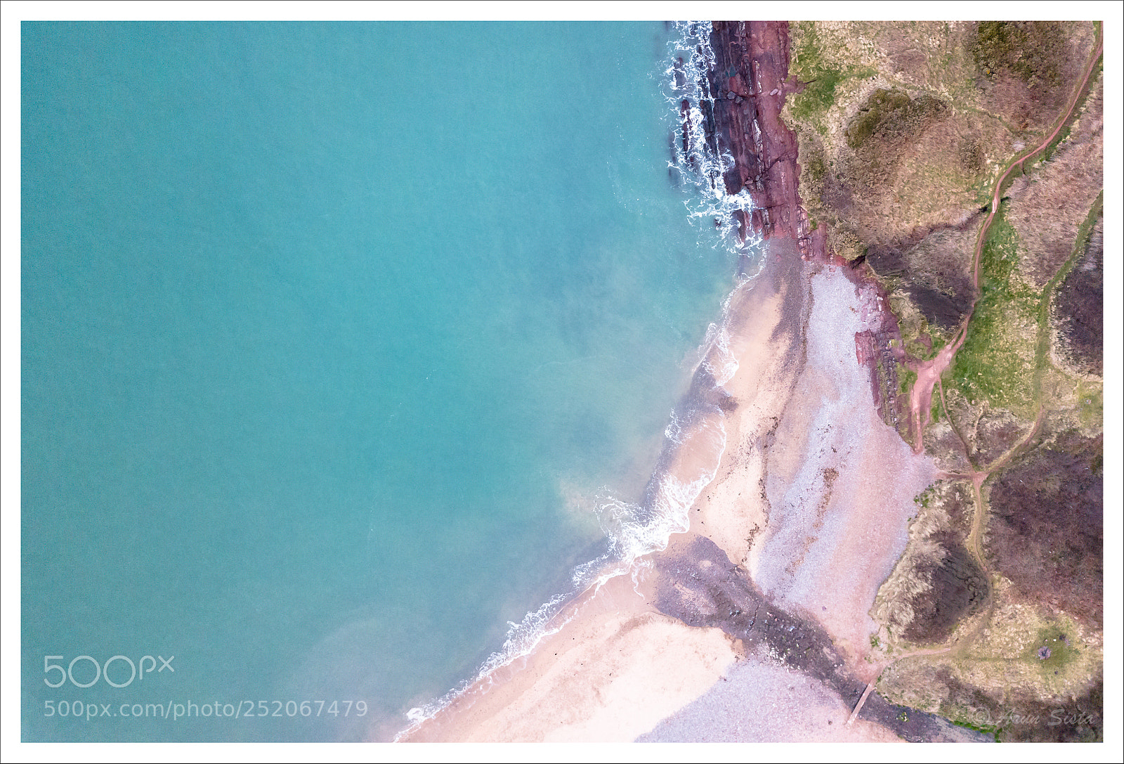 DJI FC220 sample photo. Manorbier beach photography