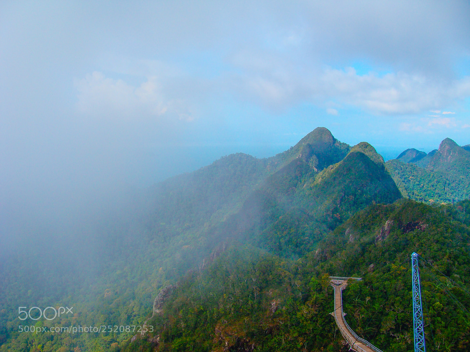 Sony DSC-H3 sample photo. Mist and mountain photography