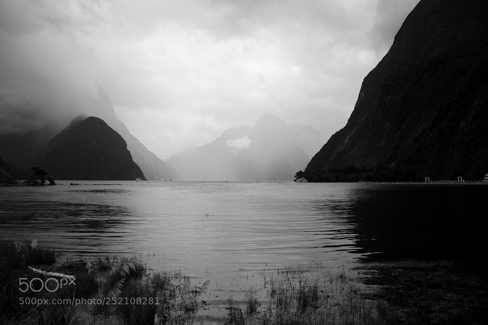 Nikon D5200 sample photo. Milford sounds in mono photography