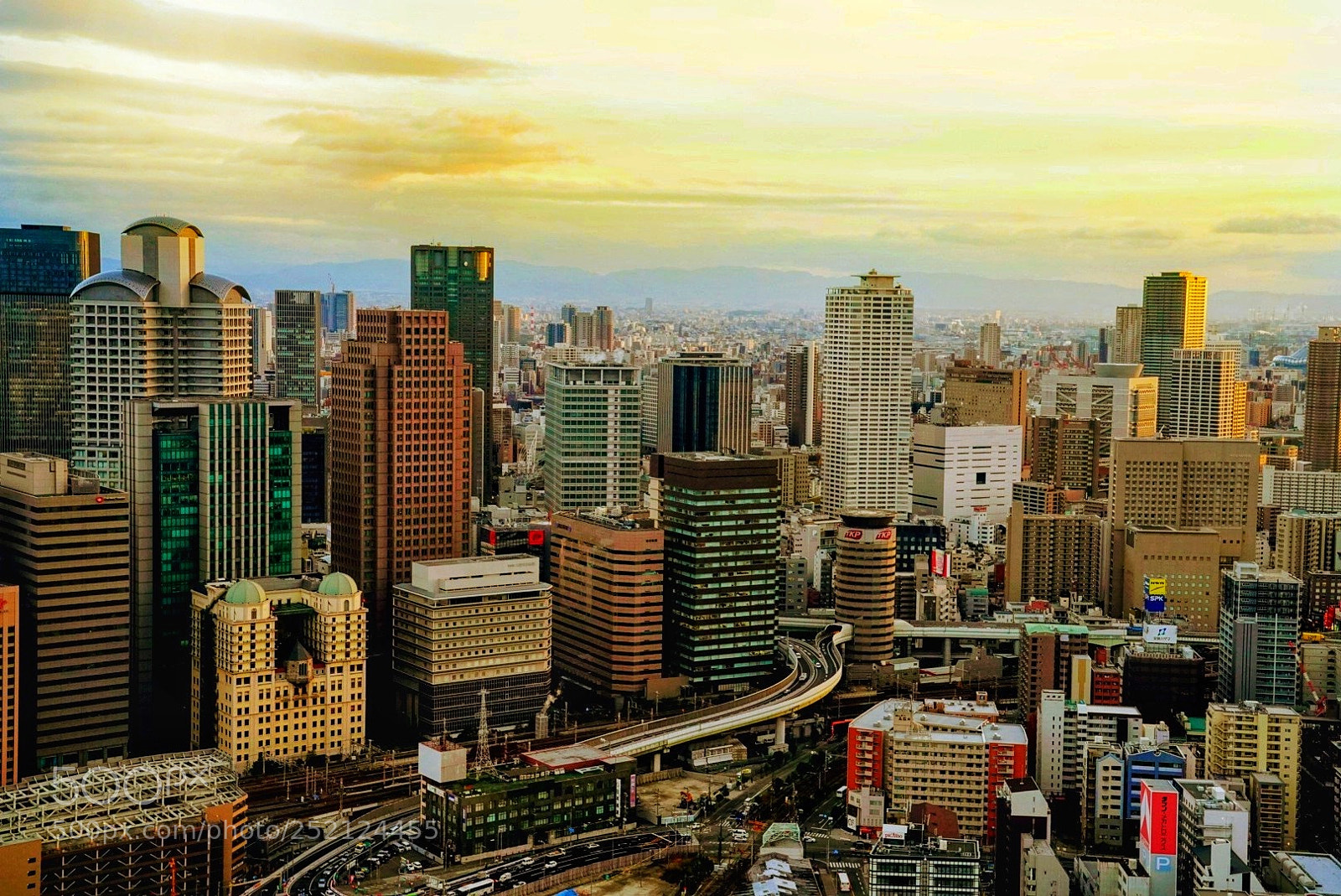 Sony a9 sample photo. Osaka skyline photography