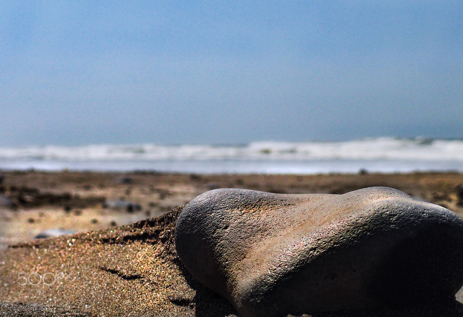 Sony Cyber-shot DSC-H55 sample photo. Small rock on beach photography