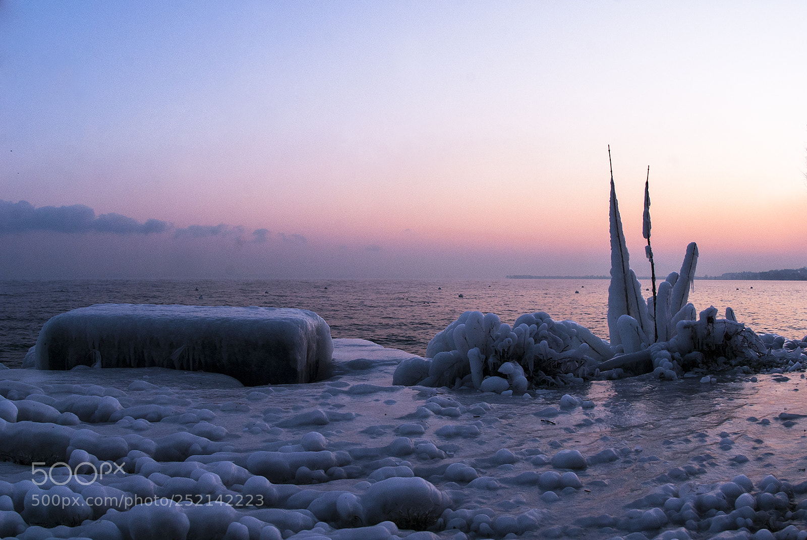 Nikon D200 sample photo. Morning ice photography