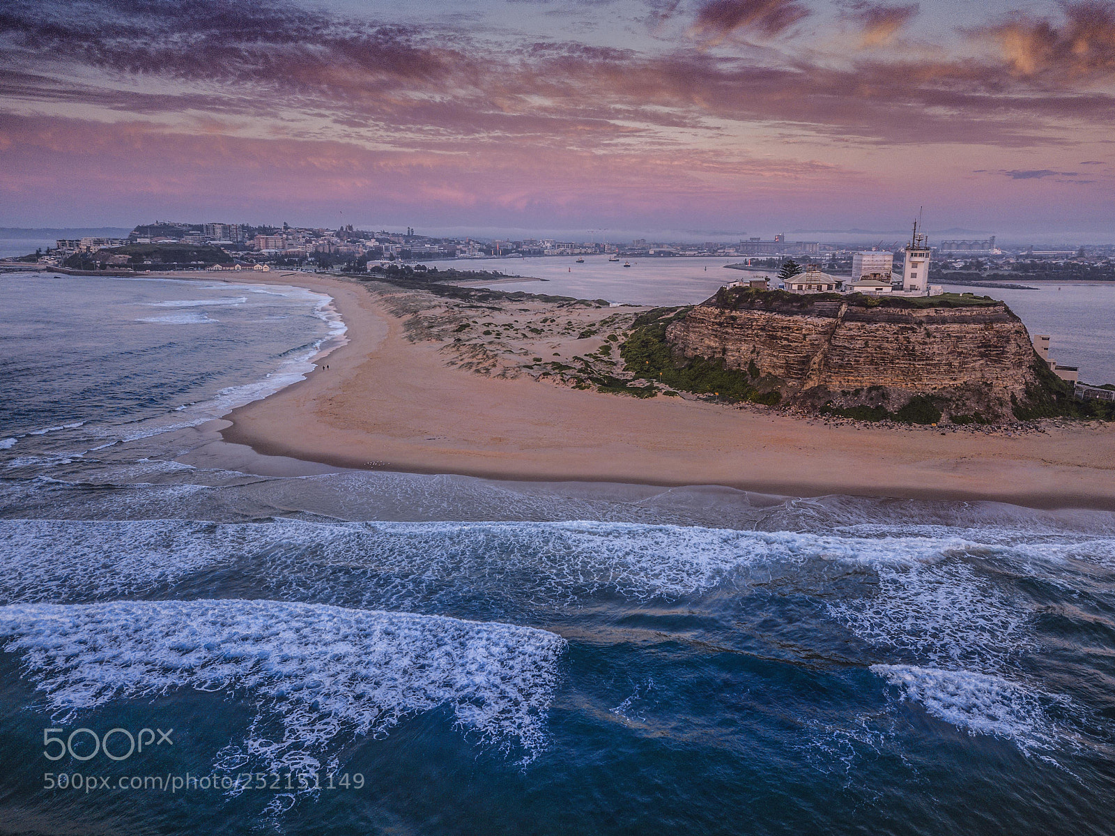 DJI FC220 sample photo. Nobbys lighthouse photography