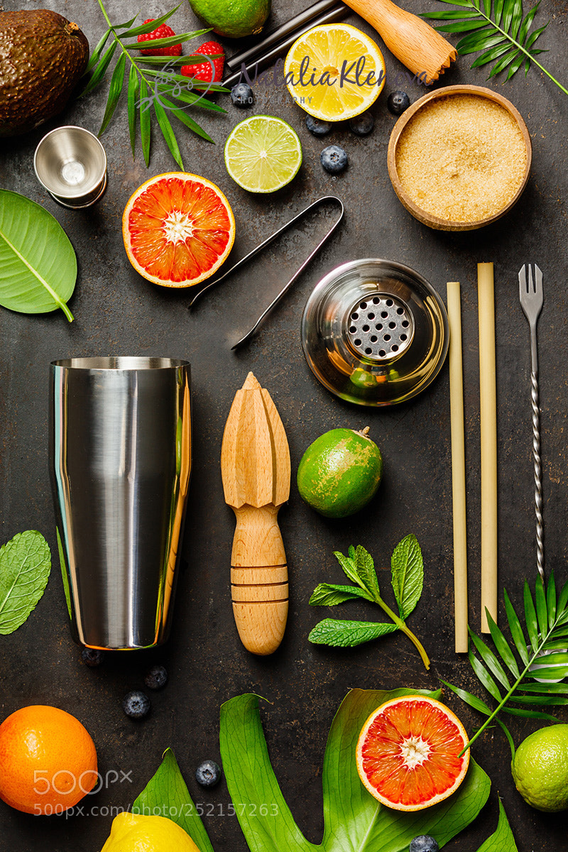 Canon EOS 5DS R sample photo. Cocktail making bar tools photography