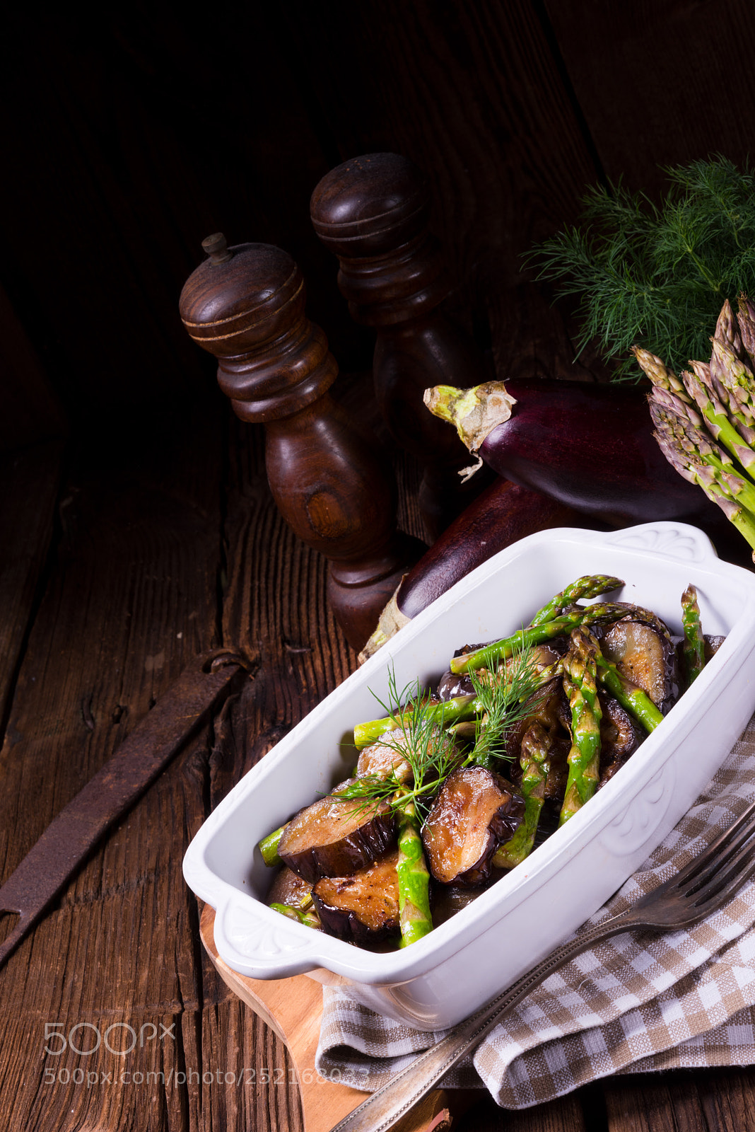 Nikon D810 sample photo. Eggplant casserole with green photography