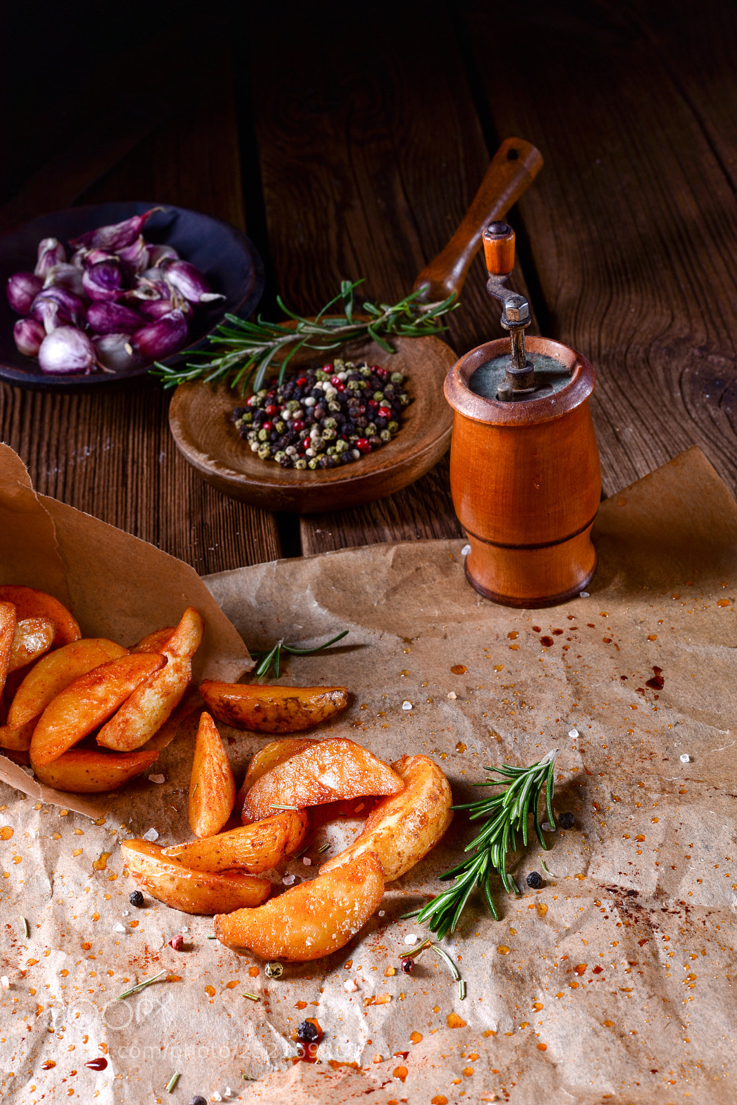 Nikon D810 sample photo. Rosemary potato wedges from photography