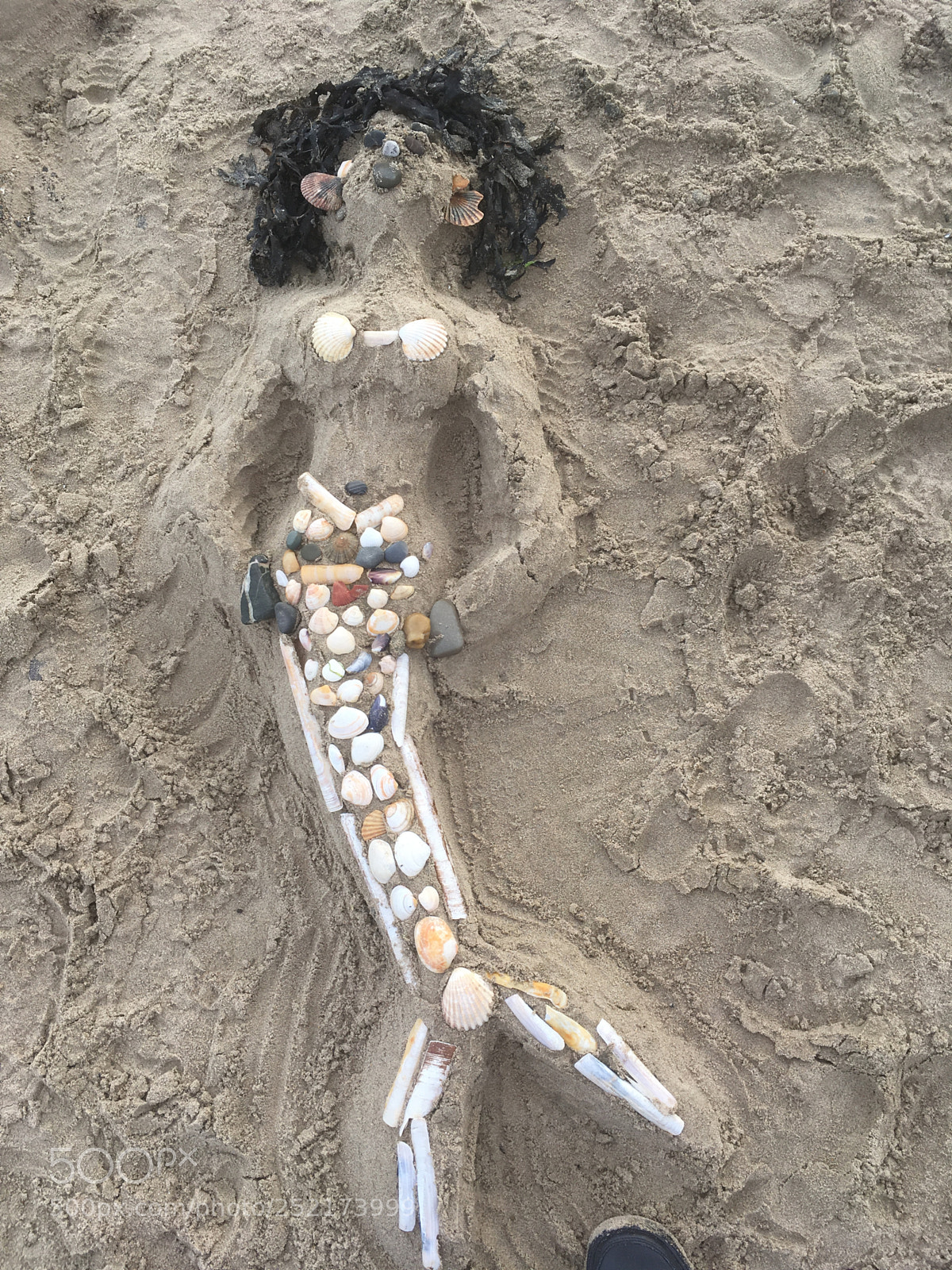 Apple iPhone SE sample photo. Mermaid in sand photography