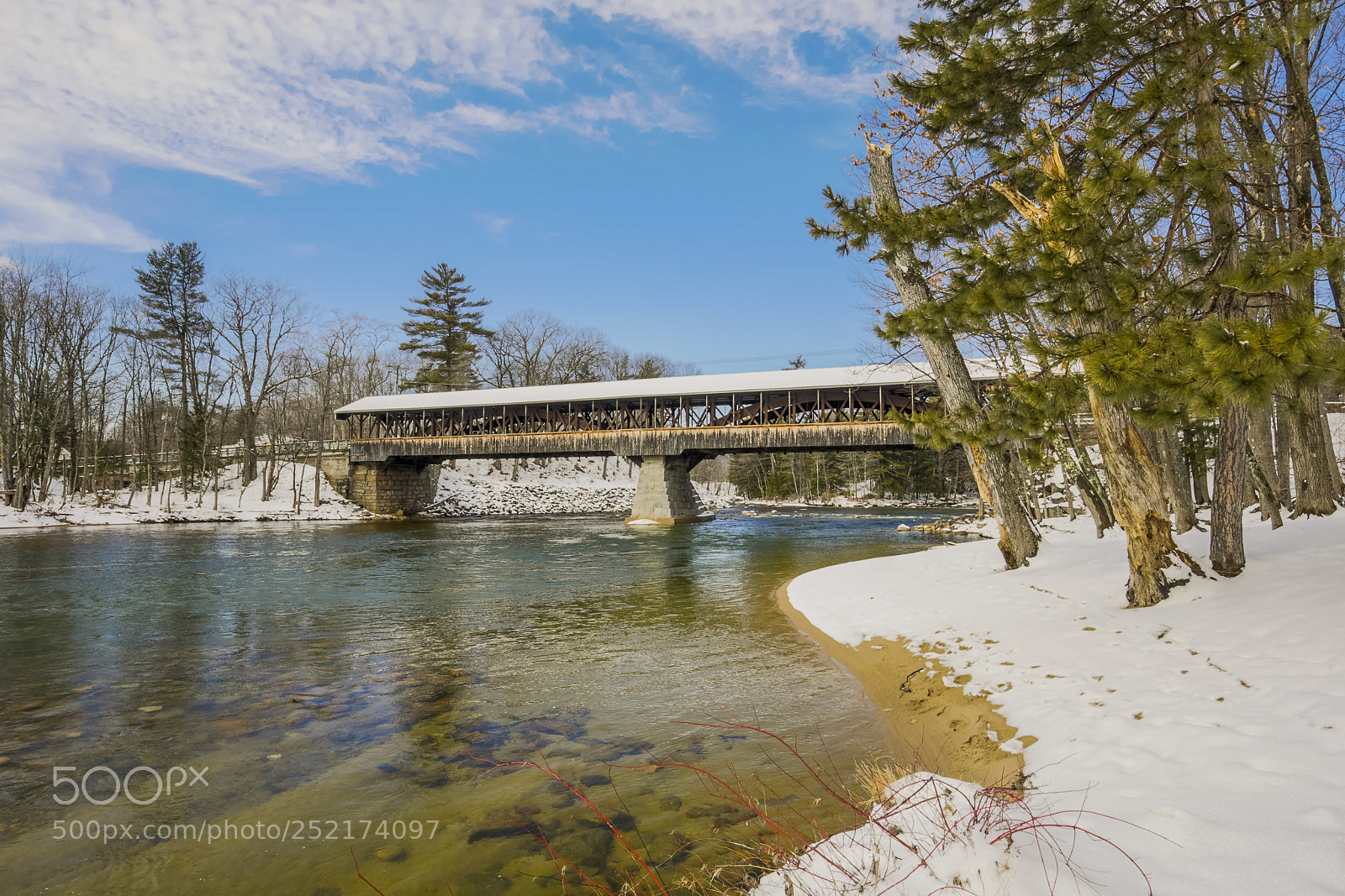Canon EOS 5D Mark IV sample photo. Nh-#48-conway-saco river bridge photography