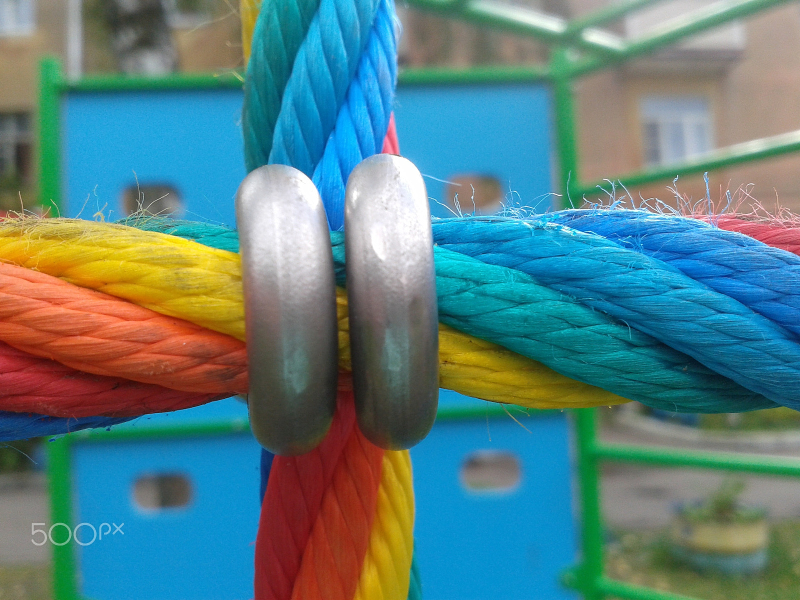 Samsung GT-S5610 sample photo. Color rope / цветной канат на детской площадке photography