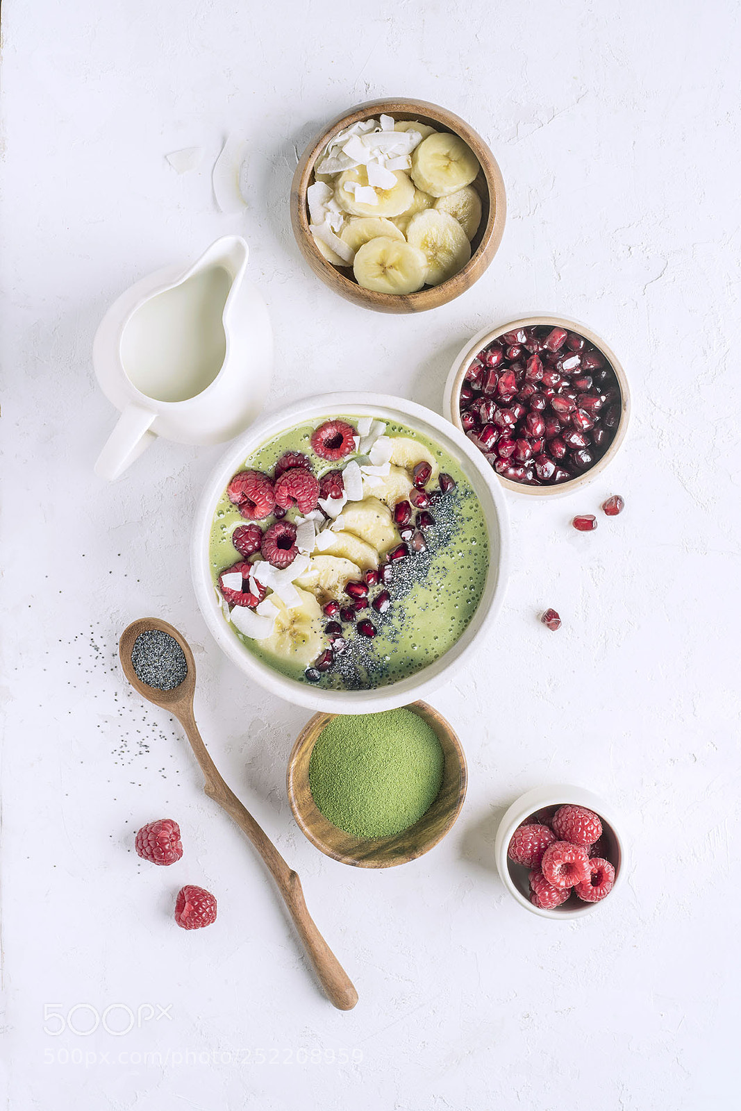 Sony a7R II sample photo. Matcha smoothie bowl photography