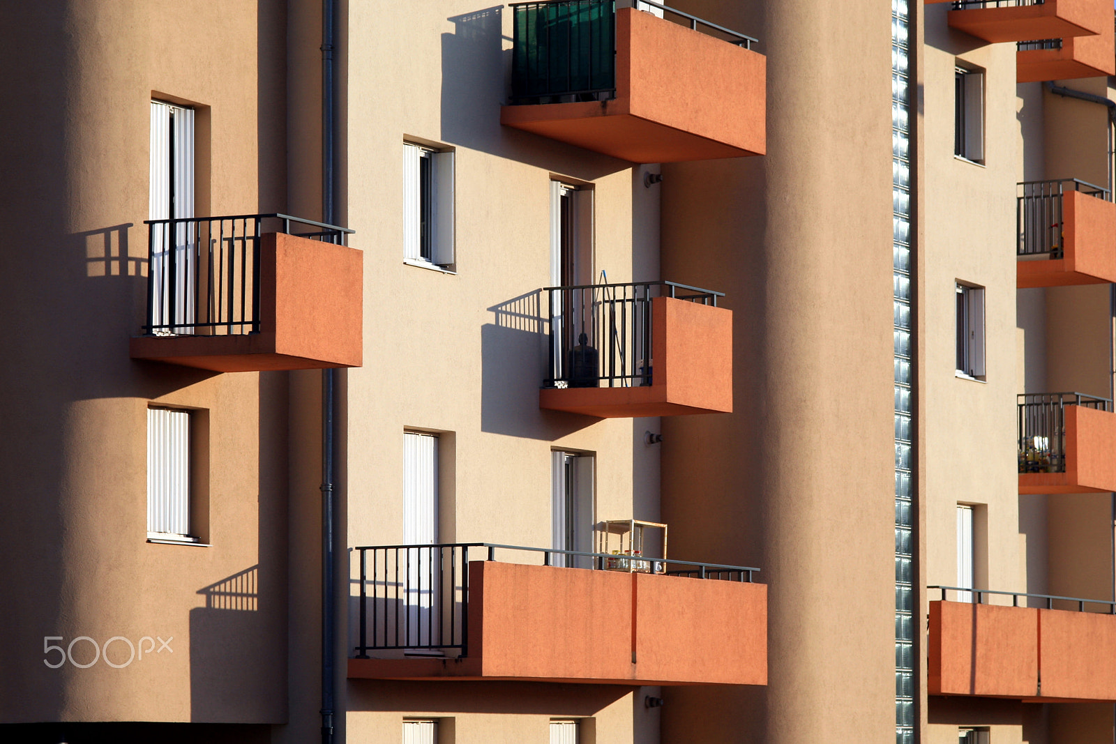 Sigma 105mm F2.8 EX DG Macro sample photo. Orange balconies photography