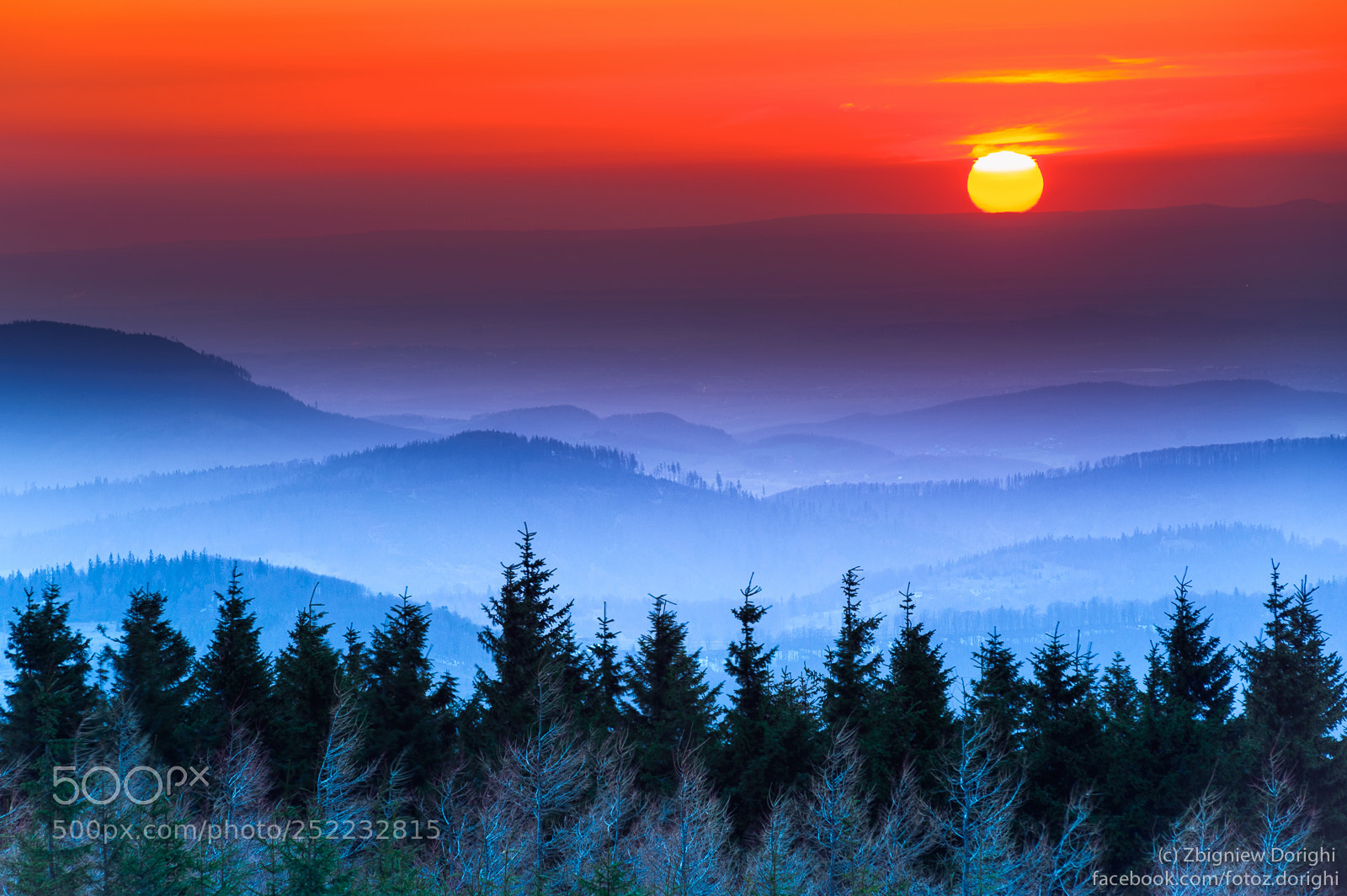 Nikon D700 sample photo. Sunset from skrzyczne mountain photography