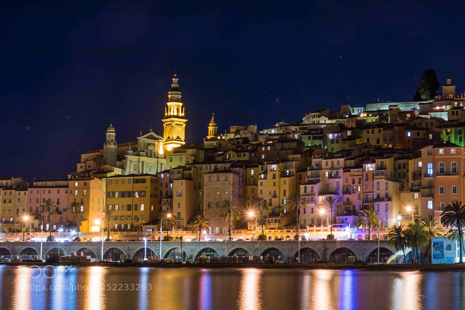 Nikon D5200 sample photo. Menton by night photography