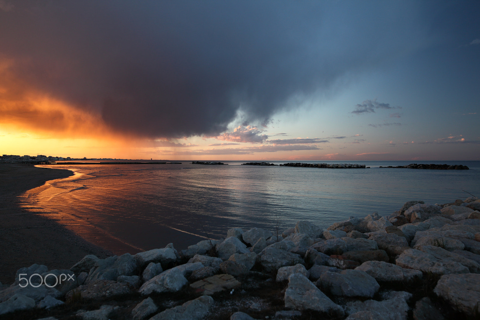Canon EOS 5D Mark II + Sigma 24mm F1.4 DG HSM Art sample photo. Sunset in adriatic sea photography