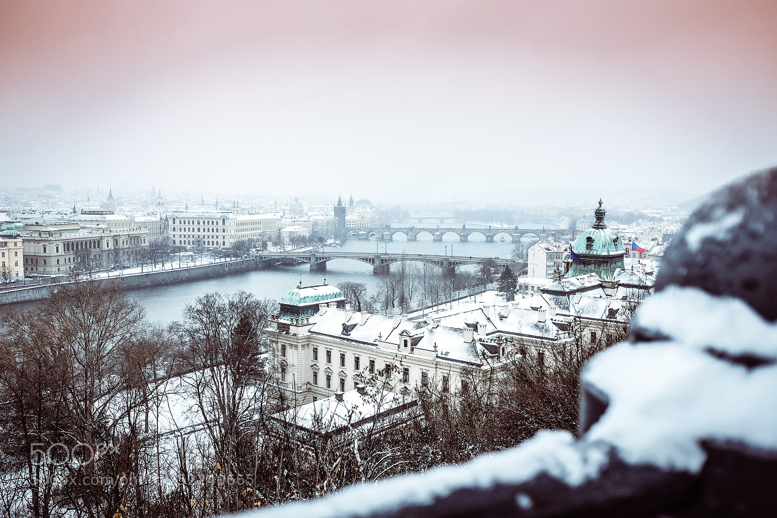 Fujifilm X70 sample photo. Snowy prague photography