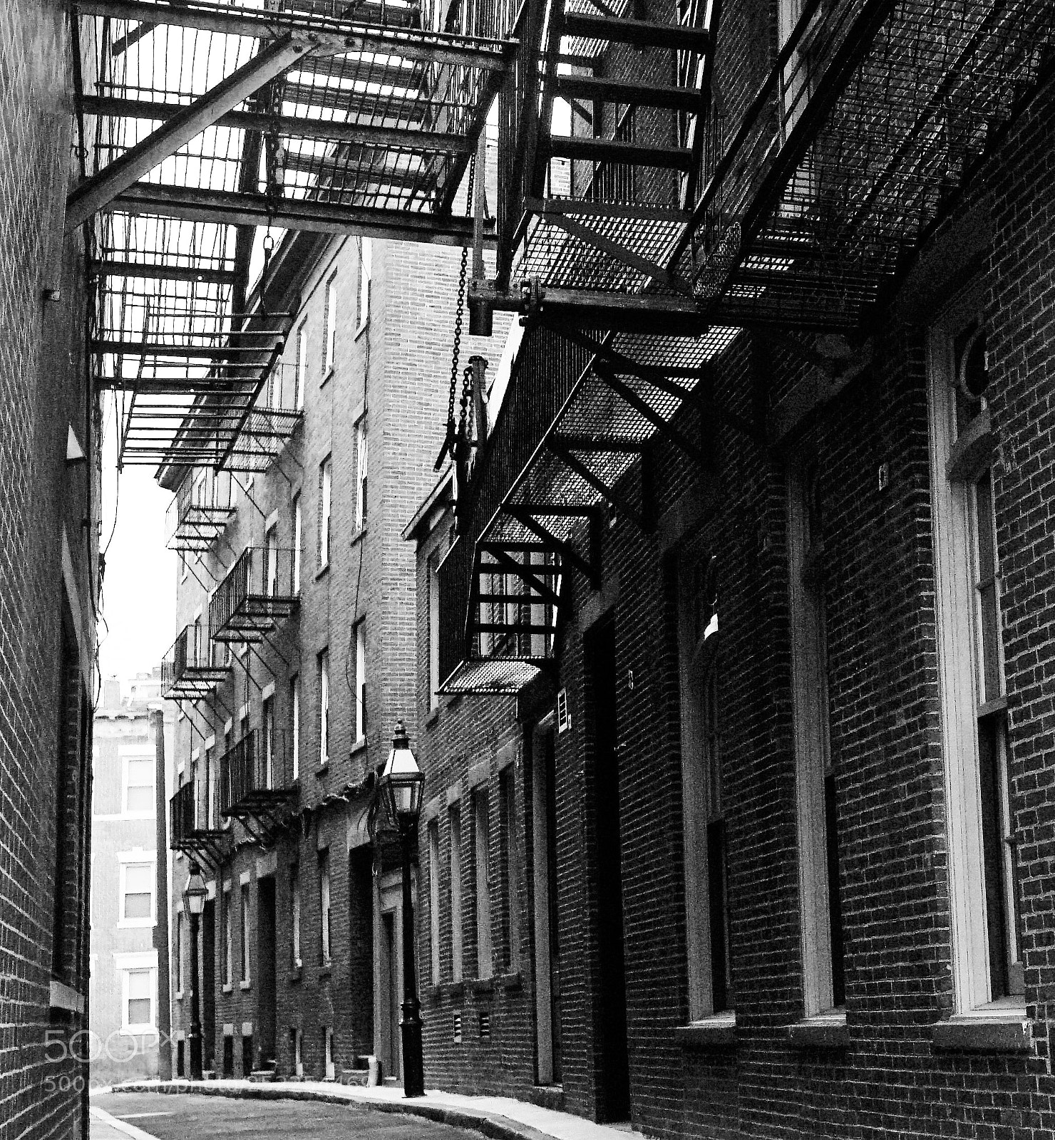 Sony a6500 sample photo. Narrow boston street exactly photography