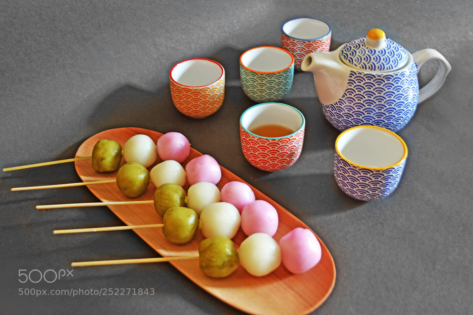 Nikon D3100 sample photo. Dango & tea set photography