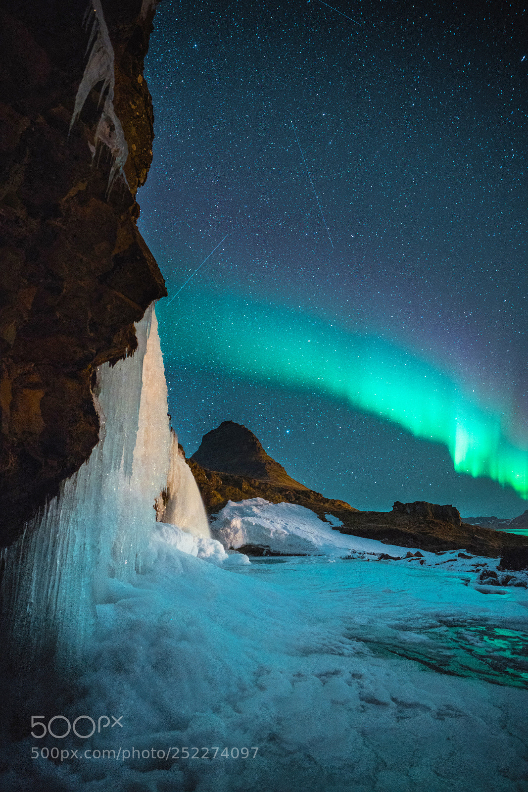 Sony a7R III sample photo. Nighttime at the waterfall photography