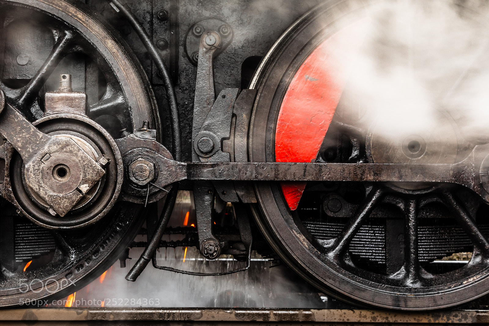 Canon EOS 5D Mark IV sample photo. Details of steam locomotive photography