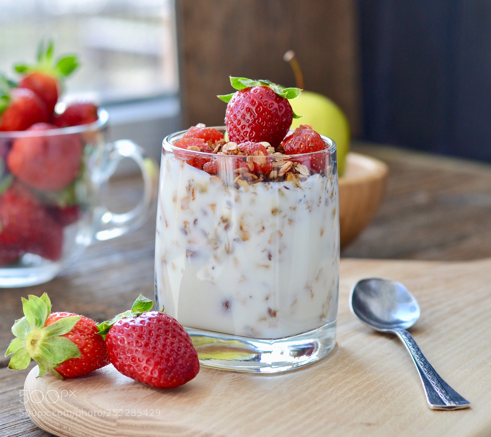 Nikon D3100 sample photo. Granola with strawberries photography