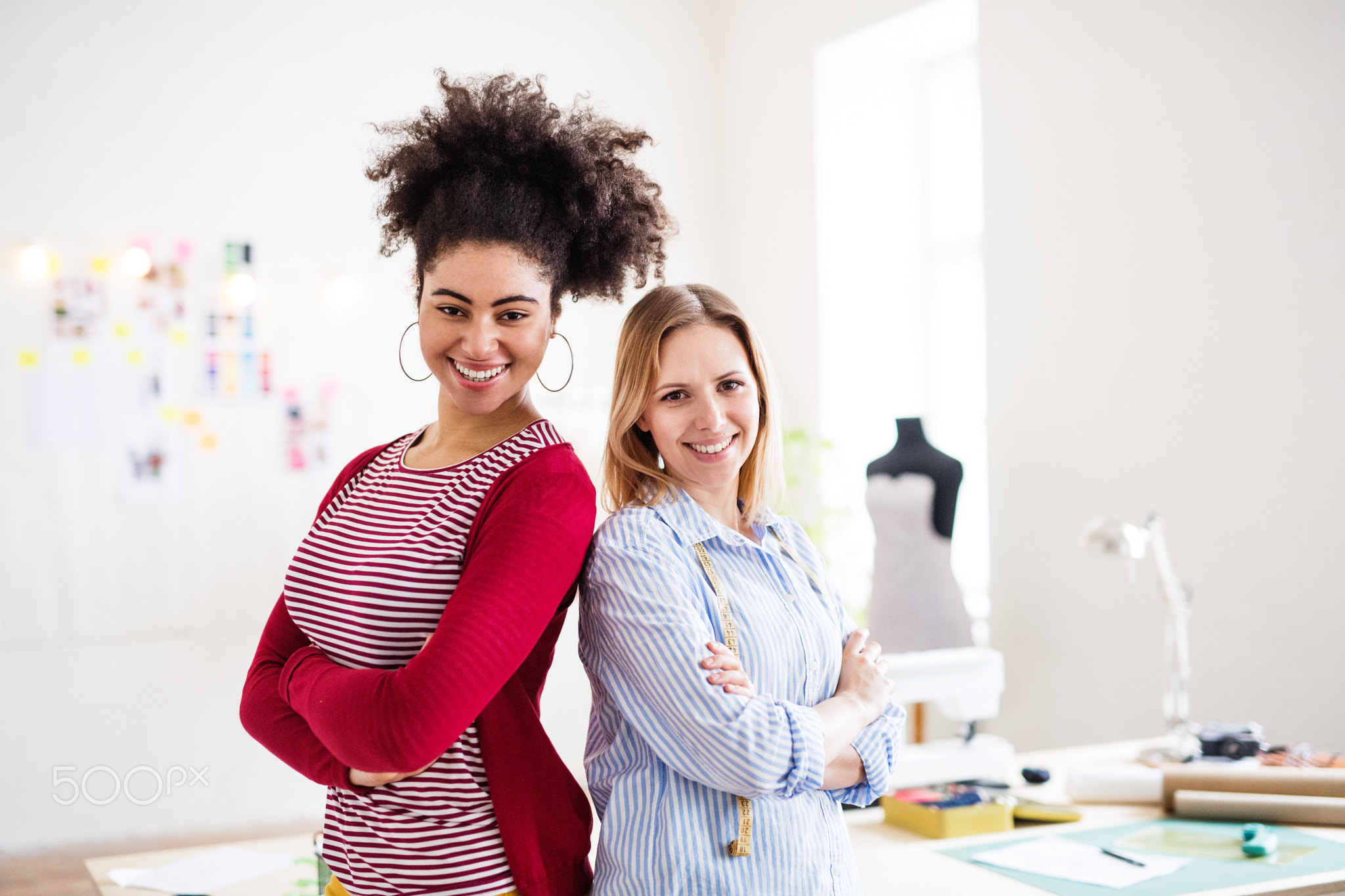 Young creative women in a studio, startup business.