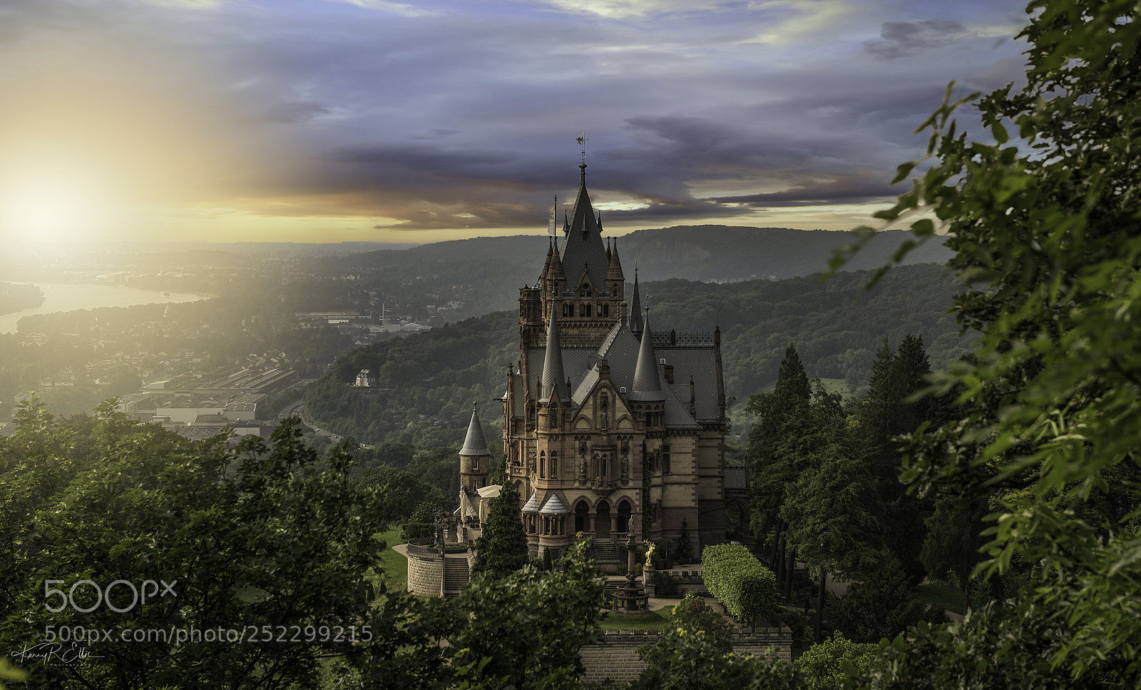 Nikon D810 sample photo. Schloss drachenburg sunset photography