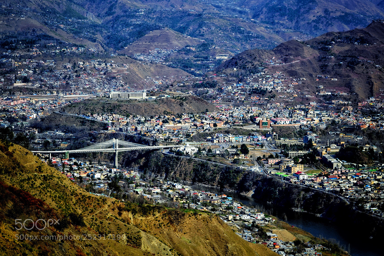Nikon D3100 sample photo. Muzaffarabad city arial view photography