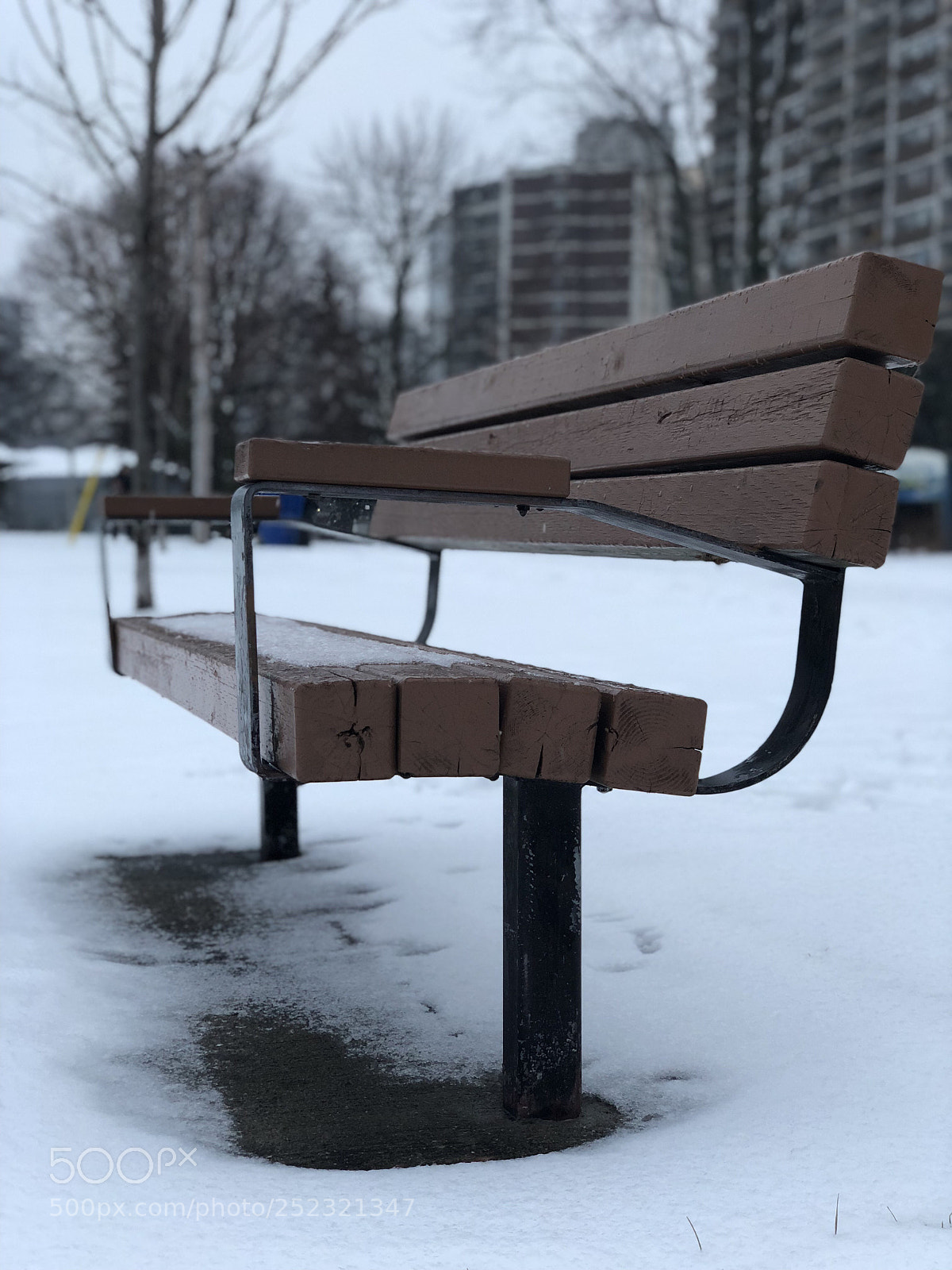 Apple iPhone X sample photo. Lone bench photography