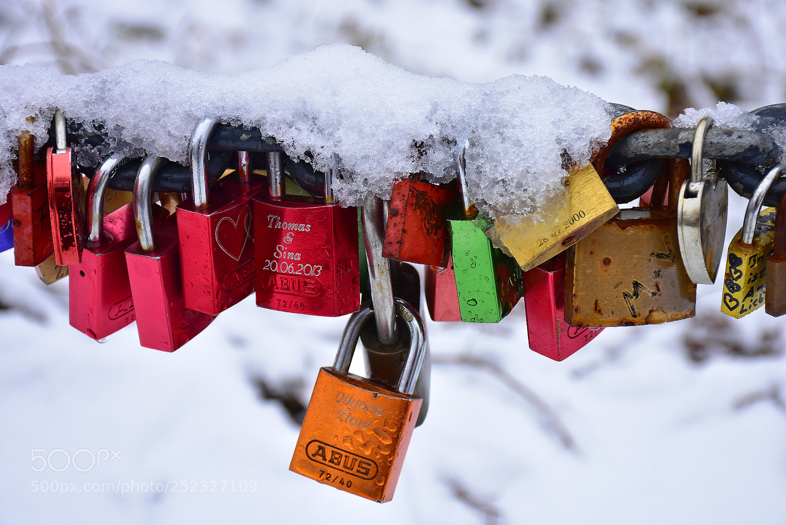 Nikon D7200 sample photo. Love locks in winter photography