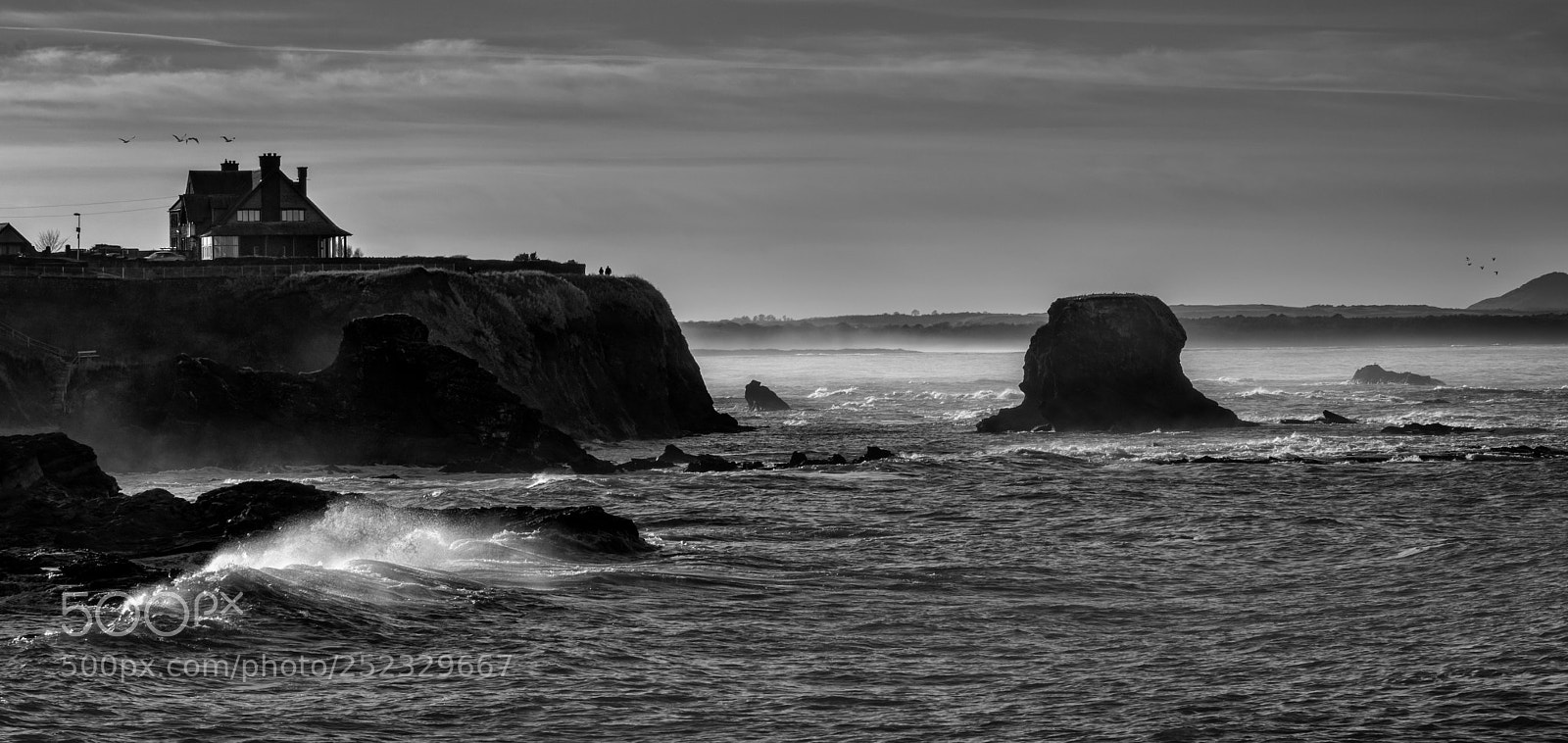 Nikon D7100 sample photo. Dunbar coast b&w photography