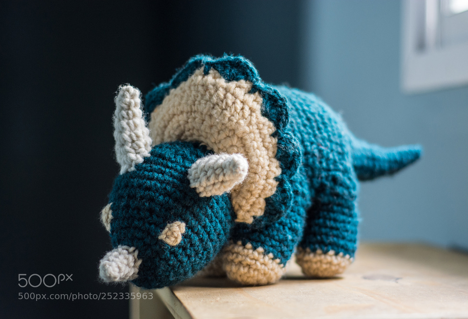 Nikon D7100 sample photo. Knitted triceratops photography