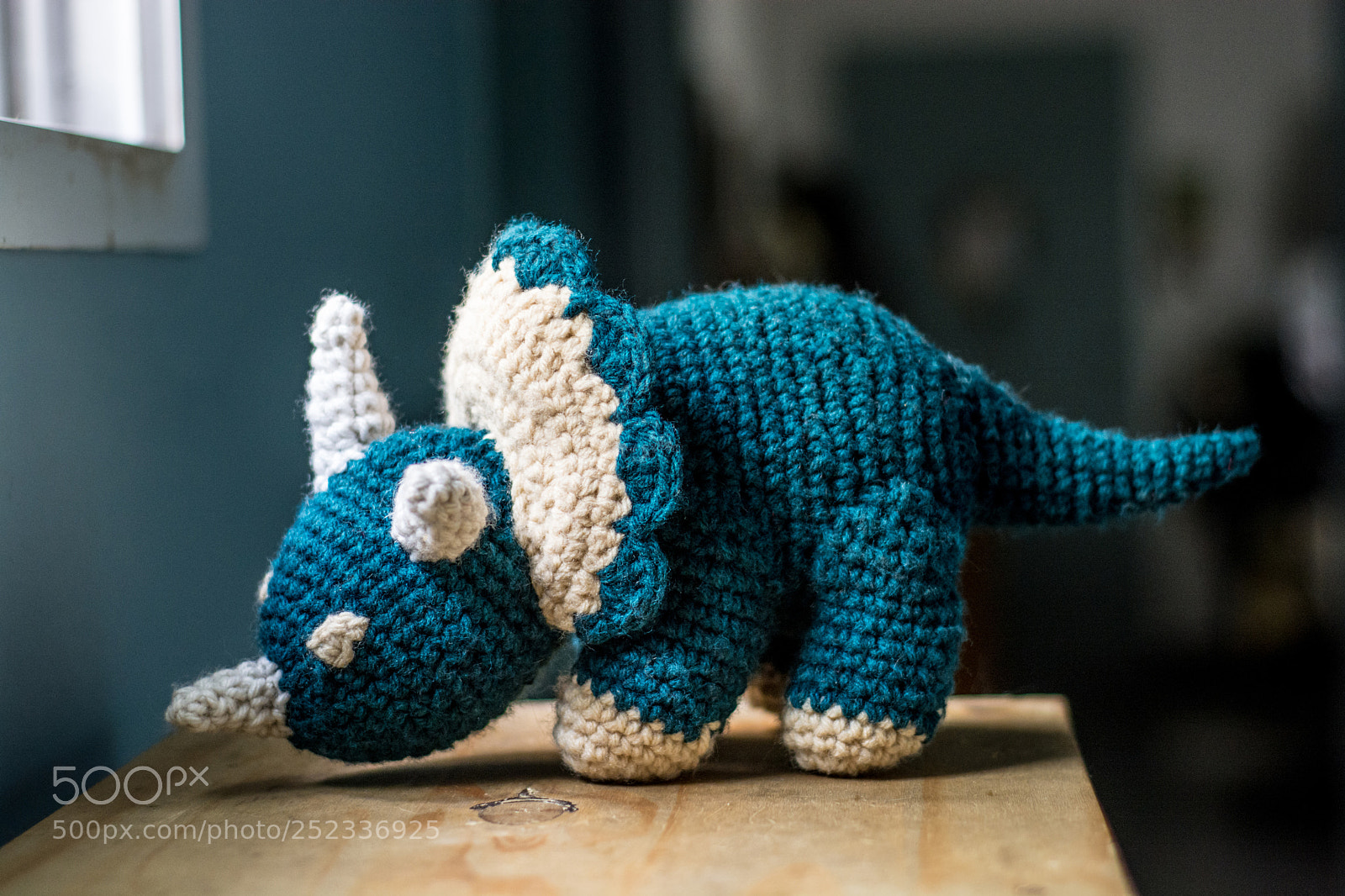 Nikon D7100 sample photo. Knitted triceratops photography