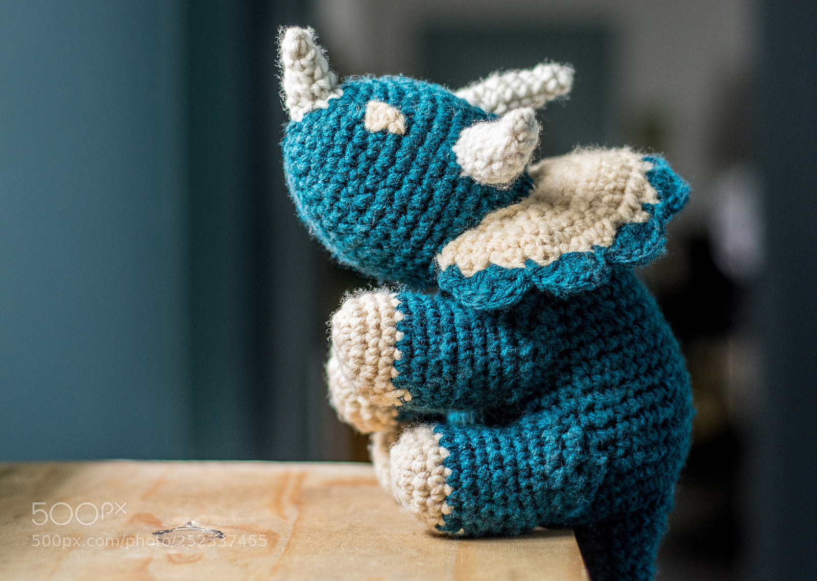 Nikon D7100 sample photo. Knitted triceratops photography