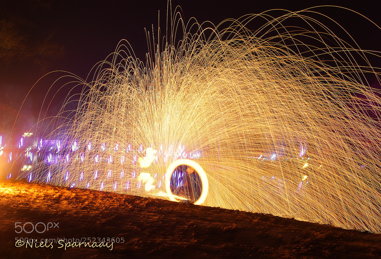 Canon EOS 5D Mark II sample photo. Spinning fire photography