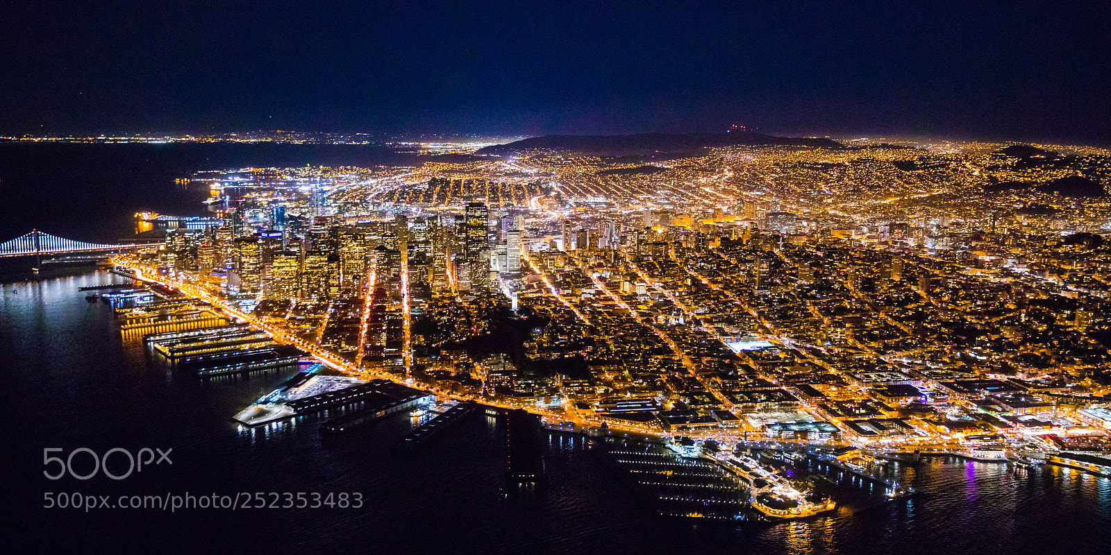 Canon EOS 5D Mark IV sample photo. San francisco aerial night photography